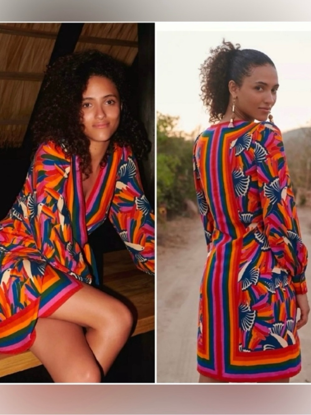 New w/out tag Farm Rio Toucan Tropical Wrap Dress - Anthropologie - plus gift - - Picture 6 of 9